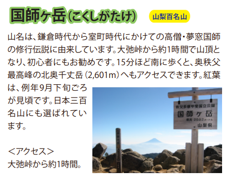 大弛峠パンフレットより