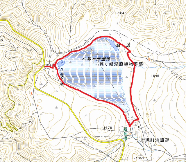 八島ヶ原湿原地図
