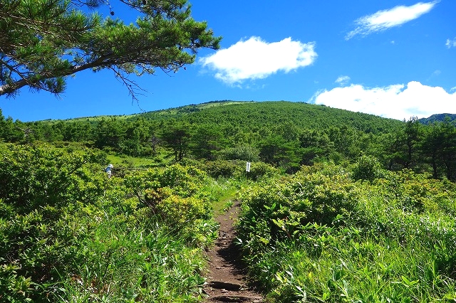 東屋から見た根子岳