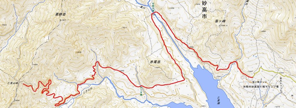 笹ヶ峰～乙見山峠地図